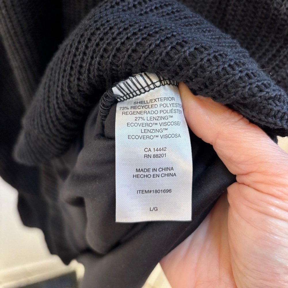 Black Travel Dress Long Sleeve Size Large Oversized Ribbed Heavy Knit Pockets - Picture 7 of 11